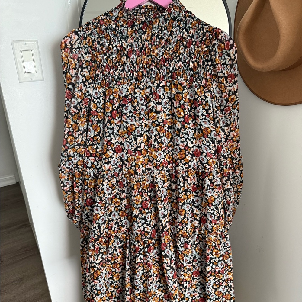 Dynamite Floral Long Sleeve Dress